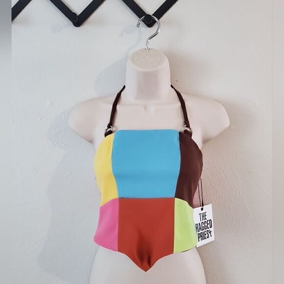 The Ragged Priest Rodeo Patchwork Halter Top Size Medium NWT - Picture 5 of 8
